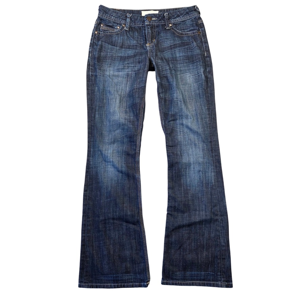 Maurices Morgan New Boot Jeans Womens 3/4 Reg Dark Wash Blue Bootcut Mid Rise